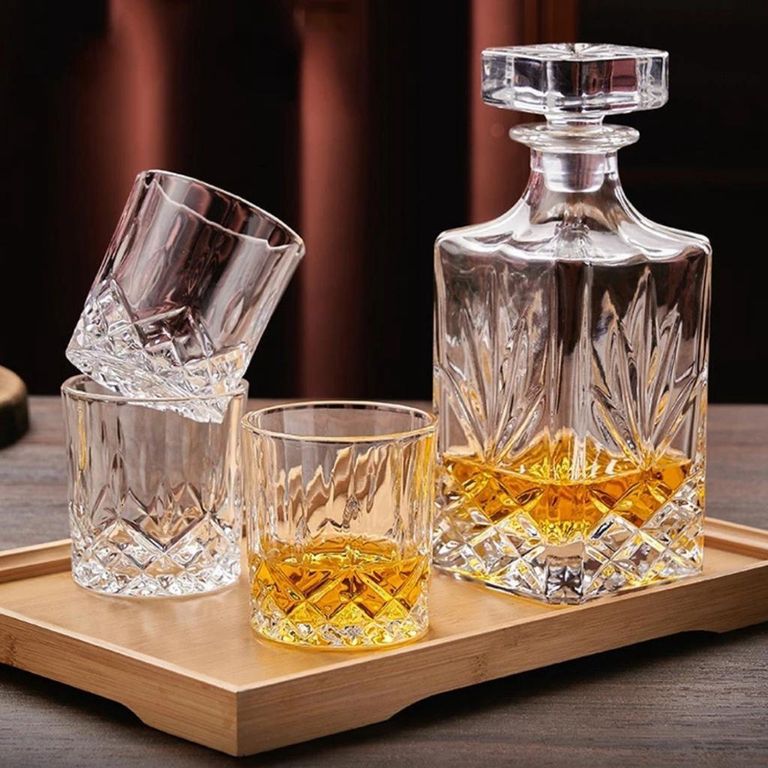 710ml Glass Whisky Liquor Decanter + 6 Glasses