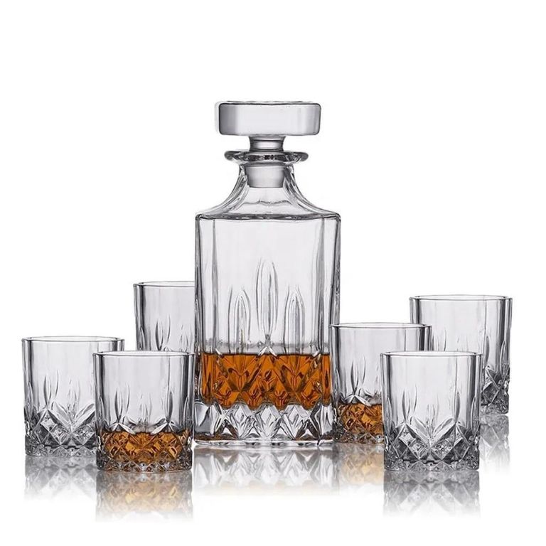 710ml Glass Whisky Liquor Decanter + 6 Glasses