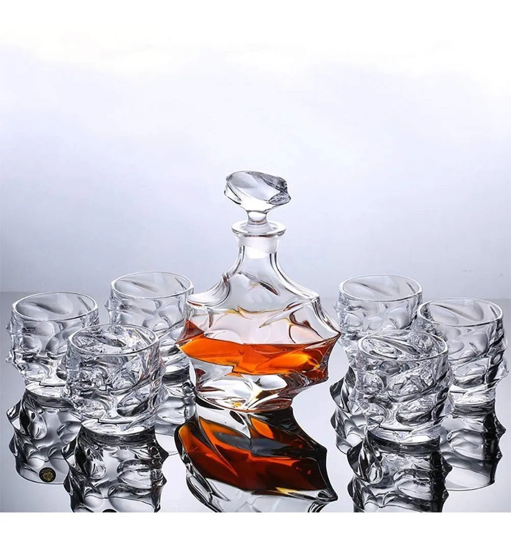 900ml Glass Whisky/Liquor Decanter + 6 Super Luxury Glasses