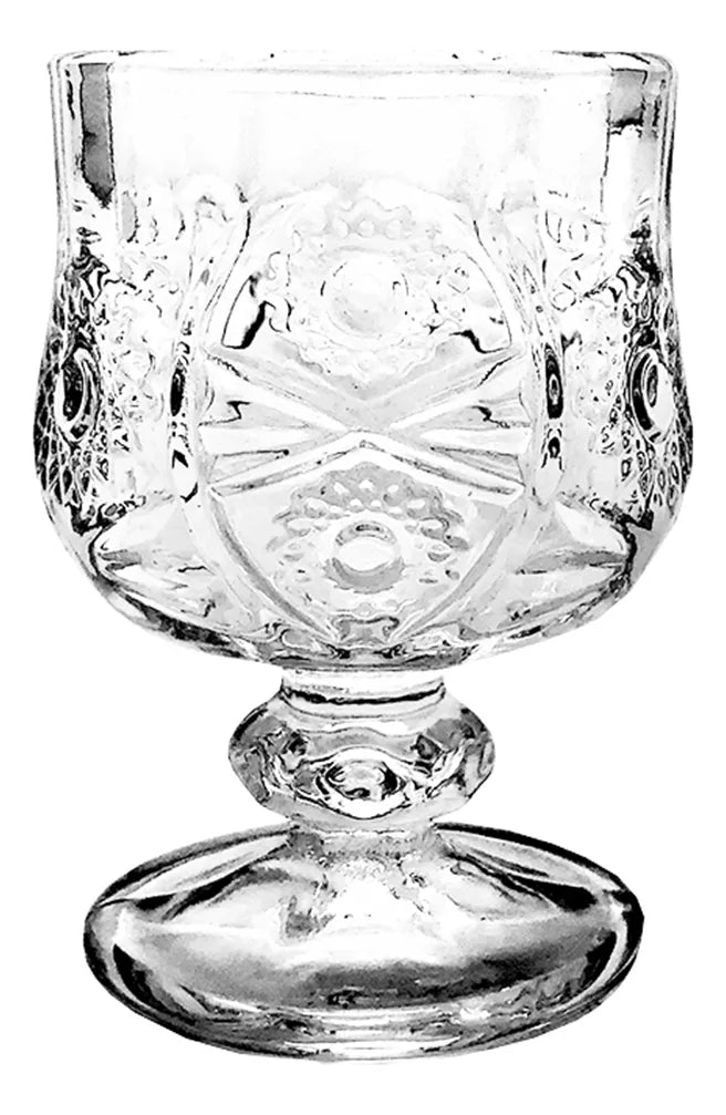 1L Crystal Decanter with Lid (31cm) + Set of 6 Transparent Mini Glasses