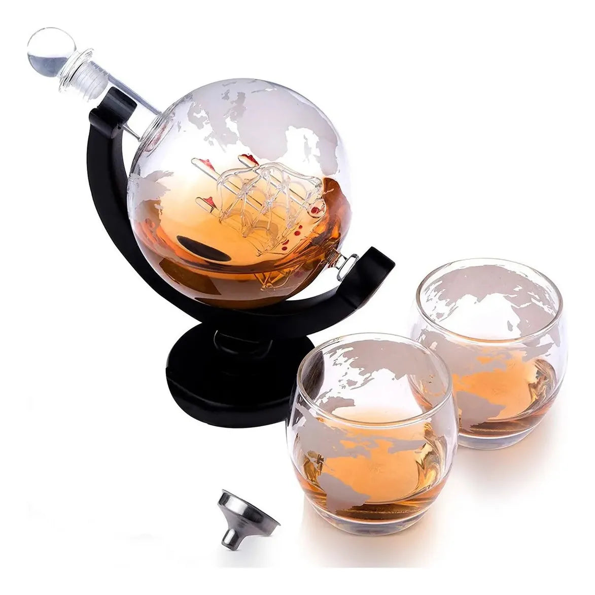 Around the World Whisky Decanter Set + 2 Glasses