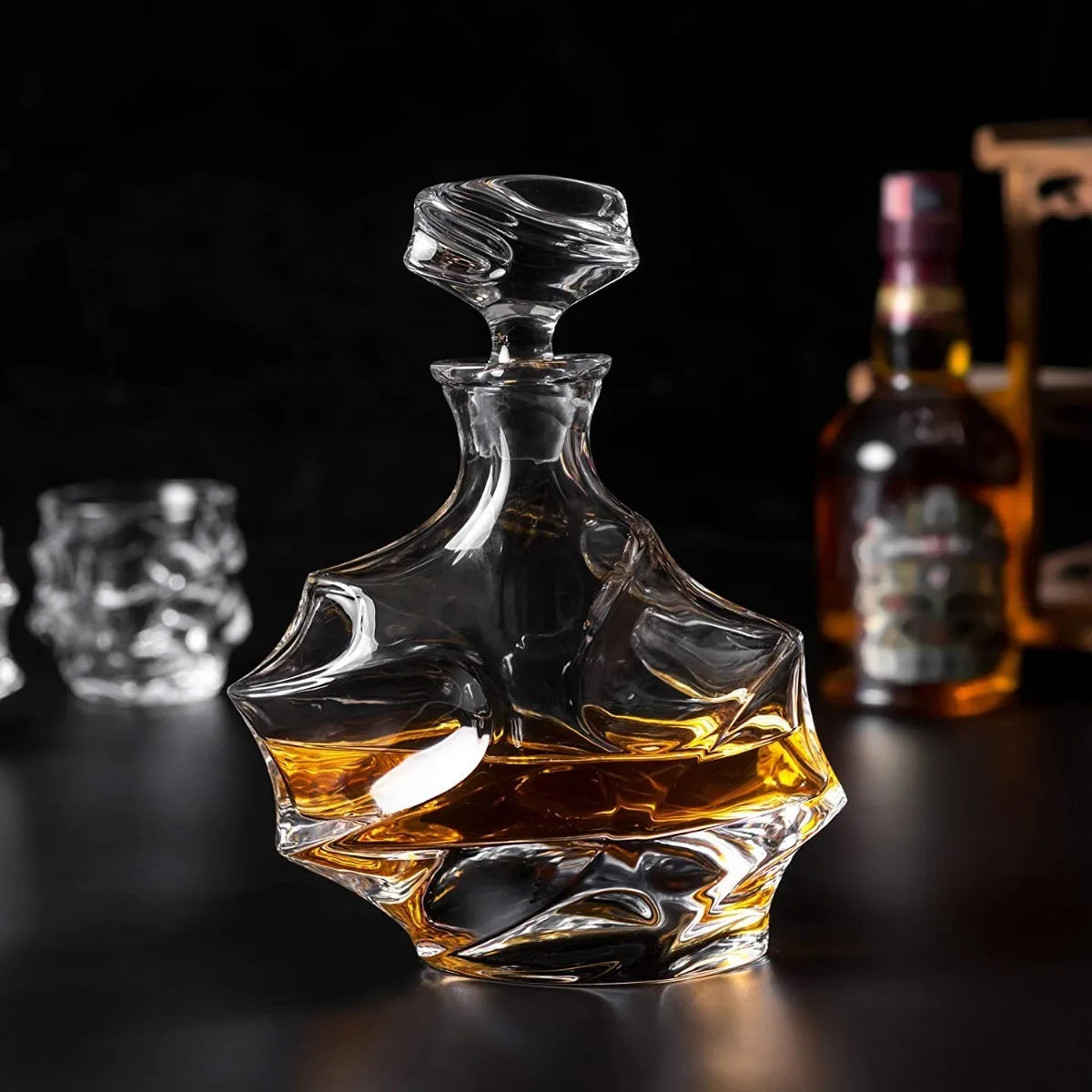 900ml Glass Whisky/Liquor Decanter + 6 Super Luxury Glasses
